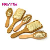 Hair care paddle custom detangling bamboo hairbrush with high quality